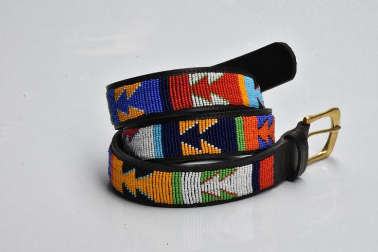 Original Leather belt decoration with high quality colorful beads