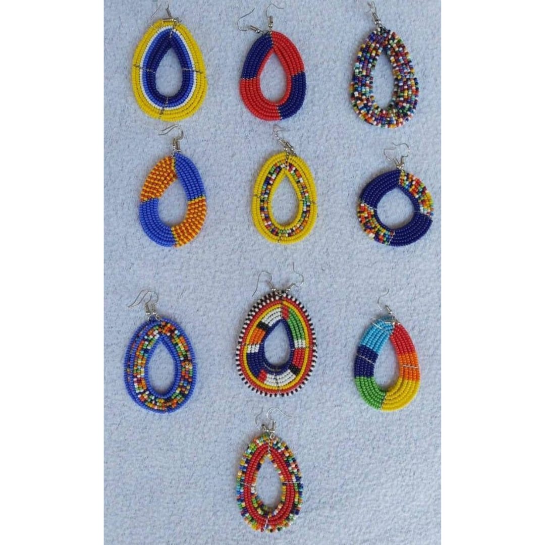 A set of 10 beaded earrings